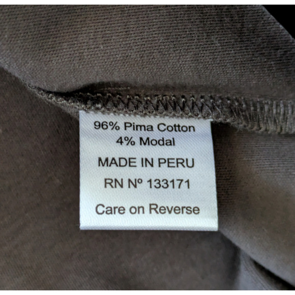 Planet Lauren G Gray Oversized Knit Collar Pima Cotton Modal T Shirt OSFM - Picture 4 of 7